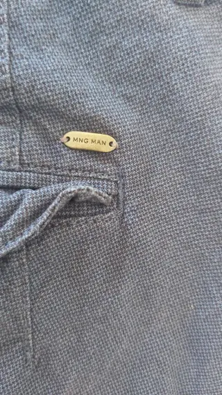 Pantalón azul algodón MANGO Man