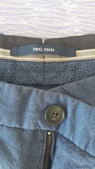 Pantalón azul algodón MANGO Man