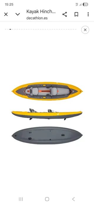 Kayak Decathlon con accesorios