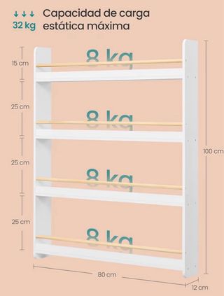Estantería Montessori 4 baldas 80x100cm