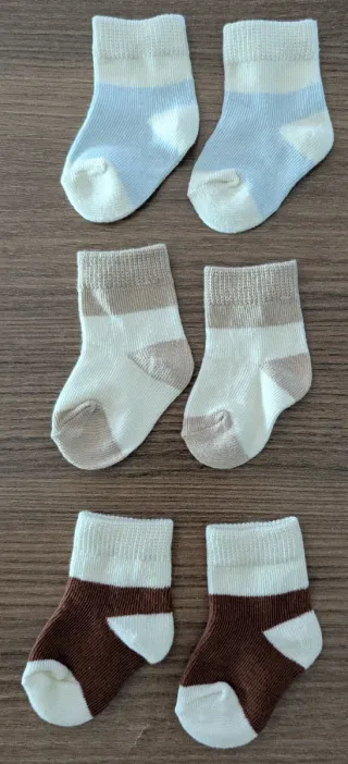 3 pares calcetines bebé 3-6 meses