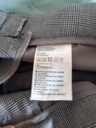 Pantalón H&M Gris Príncipe de Gales Talla M