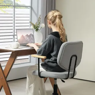 Silla Oficina Moderna Reposabrazos Madera