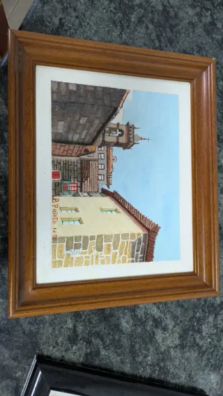 3 Cuadros Óleo Lugares Pontevedra