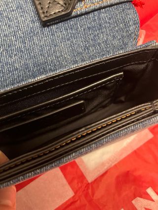 Borsa Diesel in jeans con logo D argento