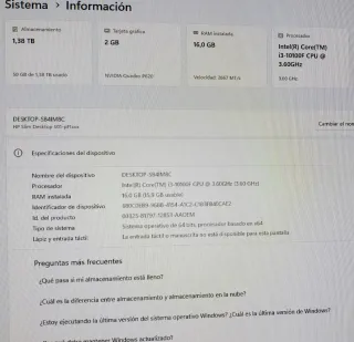 HP Slim Desktop Nero