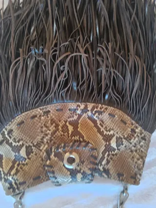 Bolso Zara flecos efecto piel serpiente