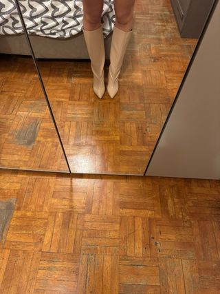 Stivali ASOS pelle beige tacco alto