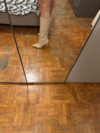 Stivali ASOS pelle beige tacco alto