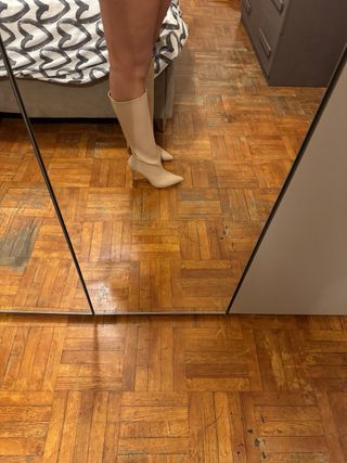 Stivali ASOS pelle beige tacco alto