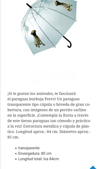 Paraguas transparente carlino