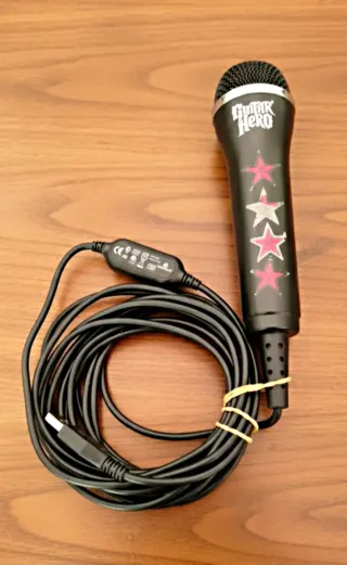 Micrófono Guitar Hero Negro Estrellas Rosas