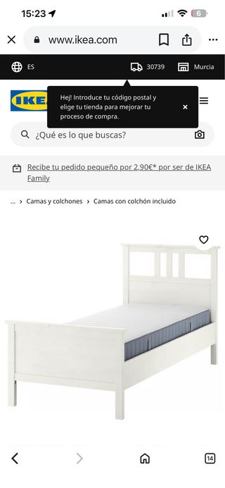 Estructura de cama individual con colchón