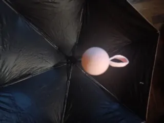 Mini Paraguas Plegable Rosa y Negro