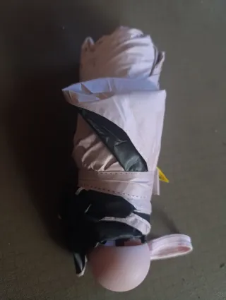 Mini Paraguas Plegable Rosa y Negro