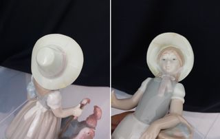 Porc. Lladro - Statua "Ragazza con tacchini"