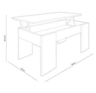 Mesa Centro Elevable Madera Blanca