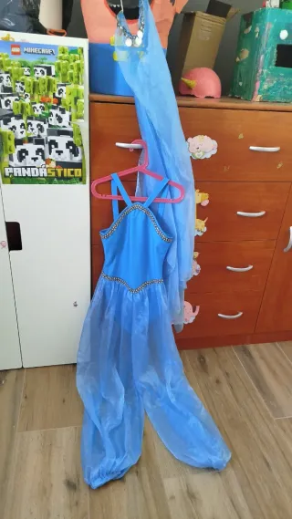 Disfraz bailarina azul con velo