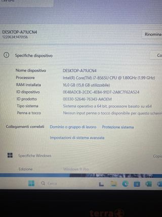 Pc Notebook T. Mobile 1550 i7 16/256