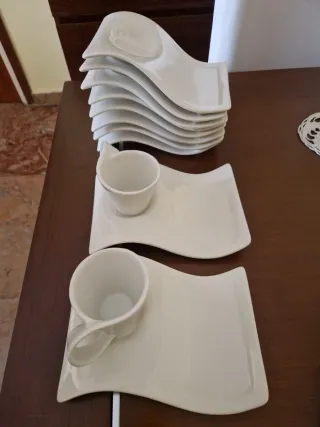 Juego de 6 tazas de café de porcelana