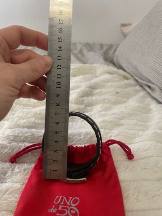 Pulsera Cuero Marrón y Plata Uno de 50