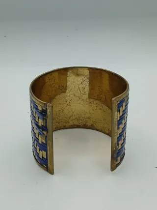 Bracciale rigido vintage ottone intrecciato
