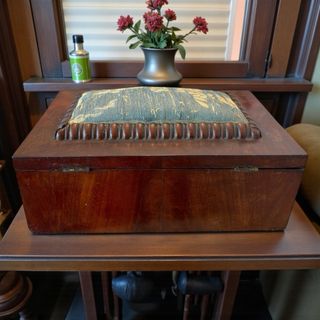 Antica scatola da lavoro noce fine '800