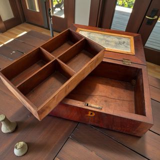 Antica scatola da lavoro noce fine '800