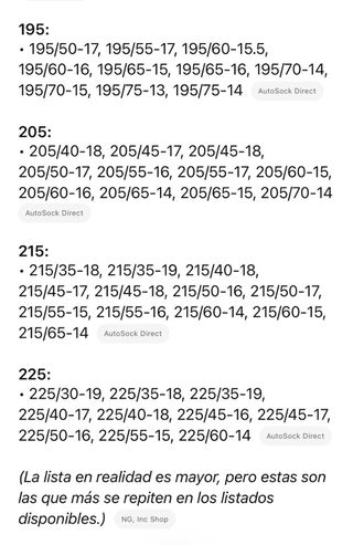 Cadenas de nieve para coche