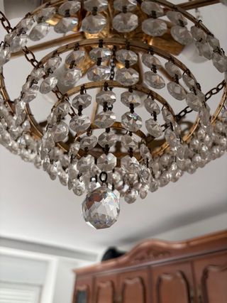 Lámpara de lágrimas grande dorada