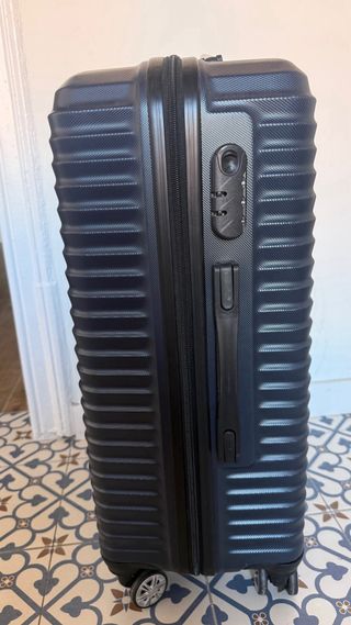 Maleta de viaje mediana negra/azul