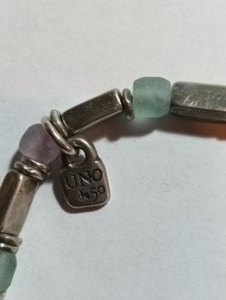 Bracciale elastico Uno De 50 perla e argento