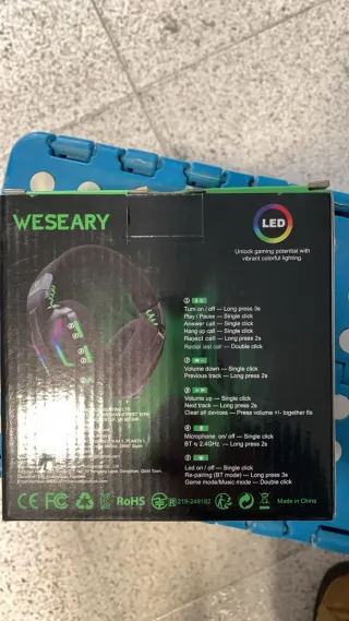WESEARY WG1 Cuffie Gaming Wireless 2.4G