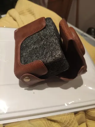 Funda de cuero para cámara Canon