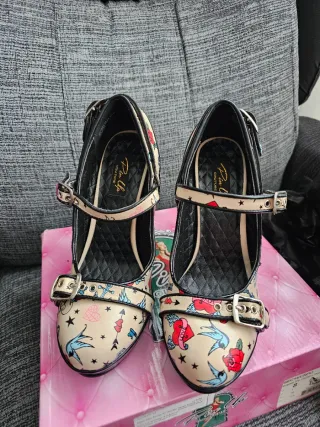 Zapatos Mary Jane Pin Up Couture Tattoo Talla 38