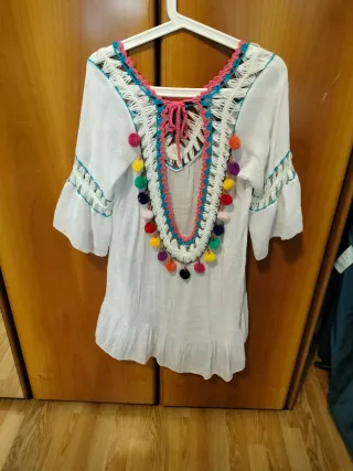 Mini abito Copricostume bianco