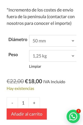 Mancuernas 50 mm Racksrooster 40kg