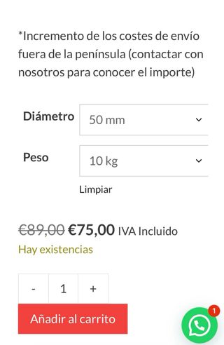 Mancuernas 50 mm Racksrooster 40kg