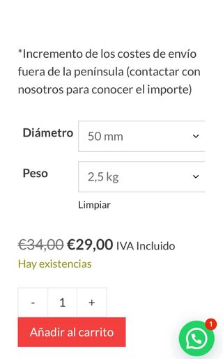 Mancuernas 50 mm Racksrooster 40kg