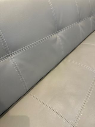 Sofá Cama Beige Piel Sintética