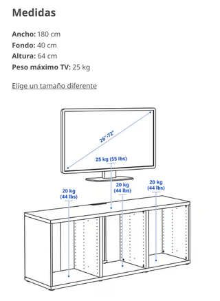 Mueble TV BESTÅ IKEA blanco 180 × 40 × 64 cm