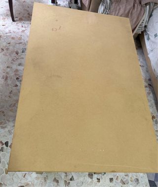 Mesa de camilla de madera y dos cristales 70x110