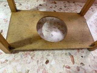 Mesa de camilla de madera y dos cristales 70x110