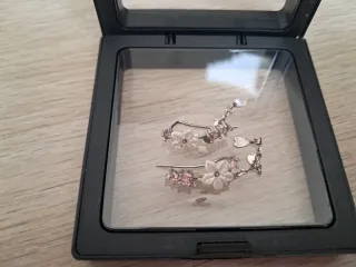 2 pares de pendientes plateados