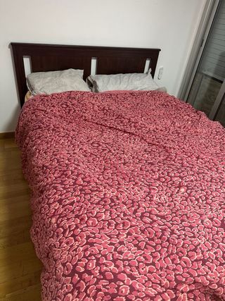 Cama Matrimonial Nogal, Ikea con Somier
