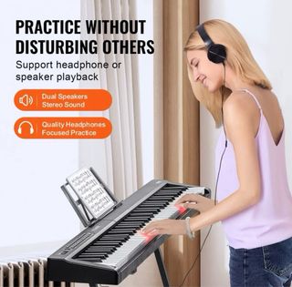 Piano Digital VEVOR 88 Teclas Bluetooth