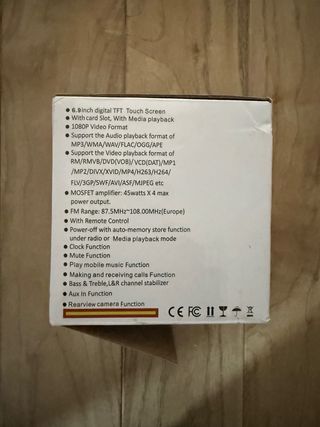 Pantalla Coche 6.9 1 Din Car Stereo