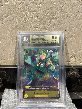 Carta Roronoa Zoro UC OP07-113 Beckett 9.5