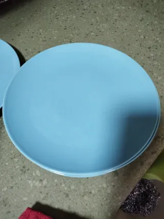 Juego de 5 Platos Llanos Ikea Azules