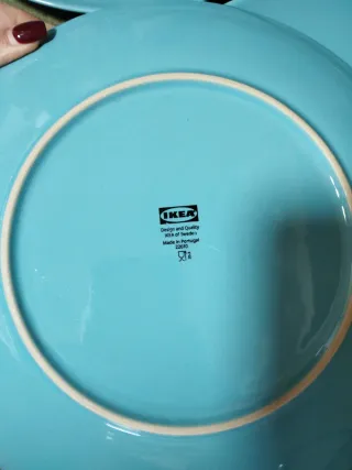 Juego de 5 Platos Llanos Ikea Azules